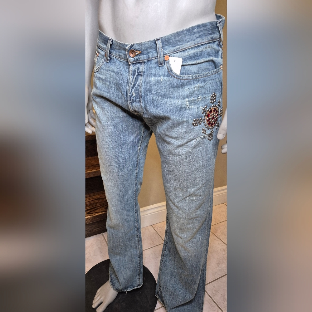 Guess Falcon Low Rise Bootcut Jeans with Vintage Distressing - Picture 2 of 13
